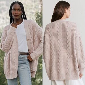 Jenni Kayne Cable Cocoon Cardigan NWT Blush Size Small